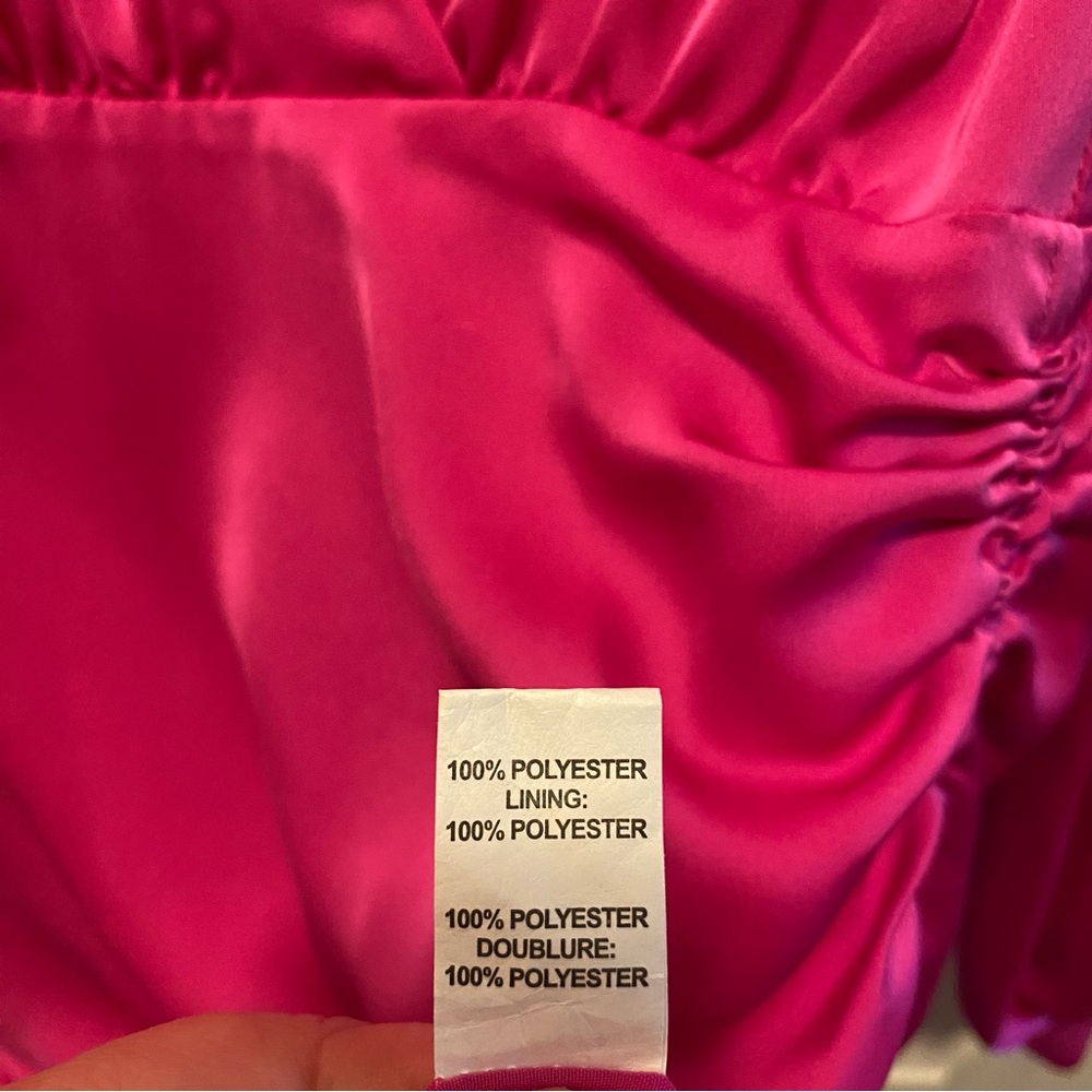 Ramy Brook “Foxy” Long‑Sleeve Mini Dress – Elpin (Electric Pink) – Size 8 – NWT - Picture 9 of 9
